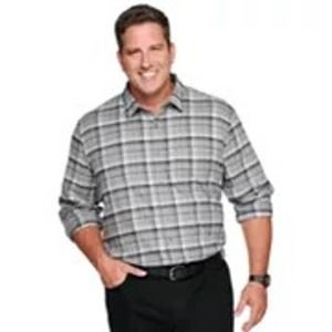 NWT Big & Tall Apt. 9® Seriously Soft Plaid Stretch Flannel Shirt Size 1XB